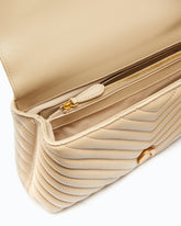 Lady Love Bag Puff medium handbag in chevron nappa leather - Beige | Pinko