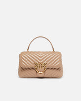 Lady Love Bag Puff medium handbag in chevron nappa leather - | Pinko