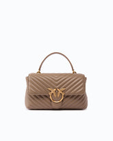 Mittlere Handtasche Lady Love Bag Puff aus Nappaleder mit Chevron - | Pinko