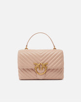 Lady Love Bag Puff medium handbag in chevron nappa leather - Pink | Pinko