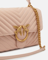 Lady Love Bag Puff medium handbag in chevron nappa leather - Pink | Pinko