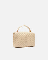 Borsa piccola a mano Lady Love Bag Puff Chevron - Beige | Pinko