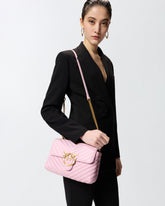 Borsa piccola a mano Lady Love Bag Puff Chevron - Rosa Chiaro | Pinko