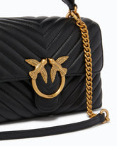 Borsa piccola a mano Lady Love Bag Puff Chevron - Nero | Pinko