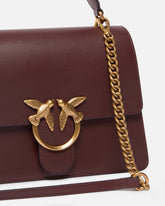 Borsa media a mano Love Bag Top Handle in pelle - Burgundy | Pinko