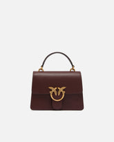 Borsa mini a mano Love Bag Top Handle in pelle - Burgundy | Pinko