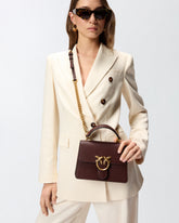 Borsa mini a mano Love Bag Top Handle in pelle - Burgundy | Pinko
