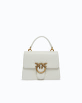 Borsa mini a mano Love Bag Top Handle in pelle - Bianco | Pinko