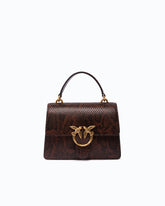 Borsa a mano Mini Love Bag One Top Handle Light in pelle con stampa pitone - | Pinko