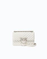 Borsa piccola a tracolla Love Bag One Chevron - Bianco | Pinko
