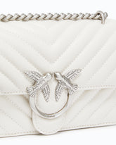 Borsa piccola a tracolla Love Bag One Chevron - Bianco | Pinko