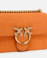 Μικρή δερμάτινη τσάντα Mini Love Bag One με κροκό στάμπα - | Pinko
