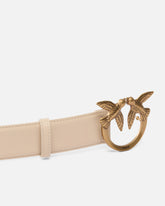 Cintura alta Love Birds in pelle 4cm - | Pinko