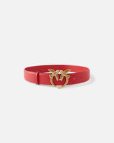 Love Birds high leather belt 4cm - | Pinko
