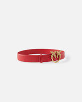 Love Birds high leather belt 4cm - | Pinko