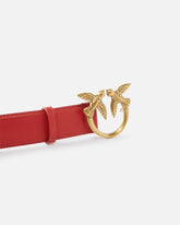 Cintura alta Love Birds in pelle 4cm - | Pinko