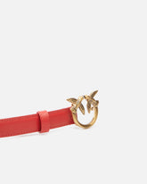 Love Birds thin leather belt 2cm - | Pinko