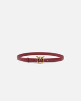 Cintura sottile Love Birds in pelle 2cm - | Pinko