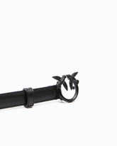 Thin colour-block Love Birds leather belt 2cm - | Pinko