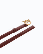 Skórzany lśniący pasek z klamrą Love Birds 2 cm - | Pinko