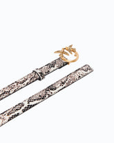 Cinturón de 2 cm con estampado de pitón y hebilla Love Birds - | Pinko