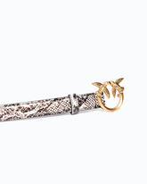 Cinturón de 2 cm con estampado de pitón y hebilla Love Birds - | Pinko