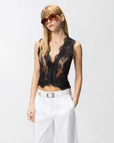 Floral Valenciennes lace vest - | Pinko