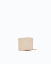 Portafoglio quadrato zip-around in pelle - Beige | Pinko