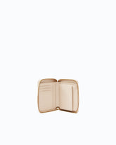 Portafoglio quadrato zip-around in pelle - Beige | Pinko