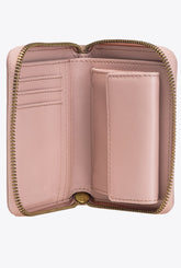 Portefeuille carré à contour zippé en cuir - | Pinko