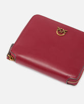 Portafoglio quadrato zip-around in pelle - | Pinko