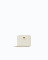 Portefeuille carré à contour zippé en cuir - | Pinko