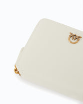 Portafoglio quadrato zip-around in pelle - Bianco | Pinko