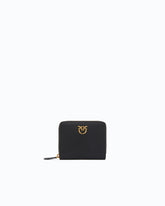 Portafoglio quadrato zip-around in pelle - | Pinko
