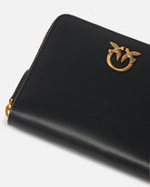 Portefeuille carré à contour zippé en cuir - | Pinko