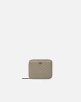 Portafoglio quadrato zip-around nappa trapuntata - Beige | Pinko