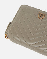 Portafoglio quadrato zip-around nappa trapuntata - Beige | Pinko