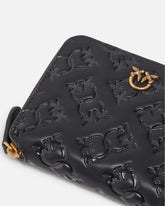 Portefeuille carré en cuir gaufré Monogram - | Pinko