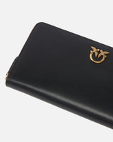 Portafoglio zip-around in pelle - Nero | Pinko