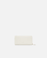 Portafoglio zip-around in nappa chevron - Bianco | Pinko