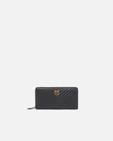 Cartera con cremallera alrededor en napa de chevrón - | Pinko