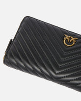 Portafoglio zip-around in nappa chevron - | Pinko