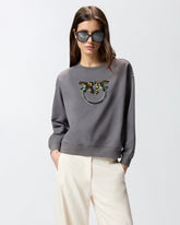 Felpa con maxi ricamo gioiello Love Birds - | Pinko