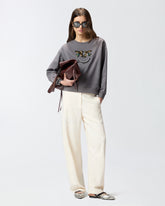 Felpa con maxi ricamo gioiello Love Birds - | Pinko