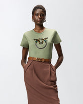 T-shirt with Love Birds jewel maxi embroidery - | Pinko