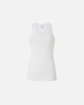 Top canottiera a costine con logo uccellini - Bianco | Pinko
