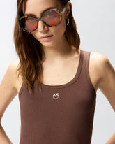 Canotta con applicazione dorata Love Birds - | Pinko
