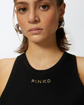 Top logato a costine - | Pinko