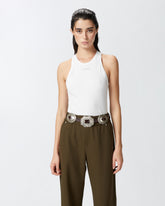 Rippen-Tanktop mit Logo - | Pinko