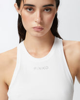 Rippen-Tanktop mit Logo - | Pinko